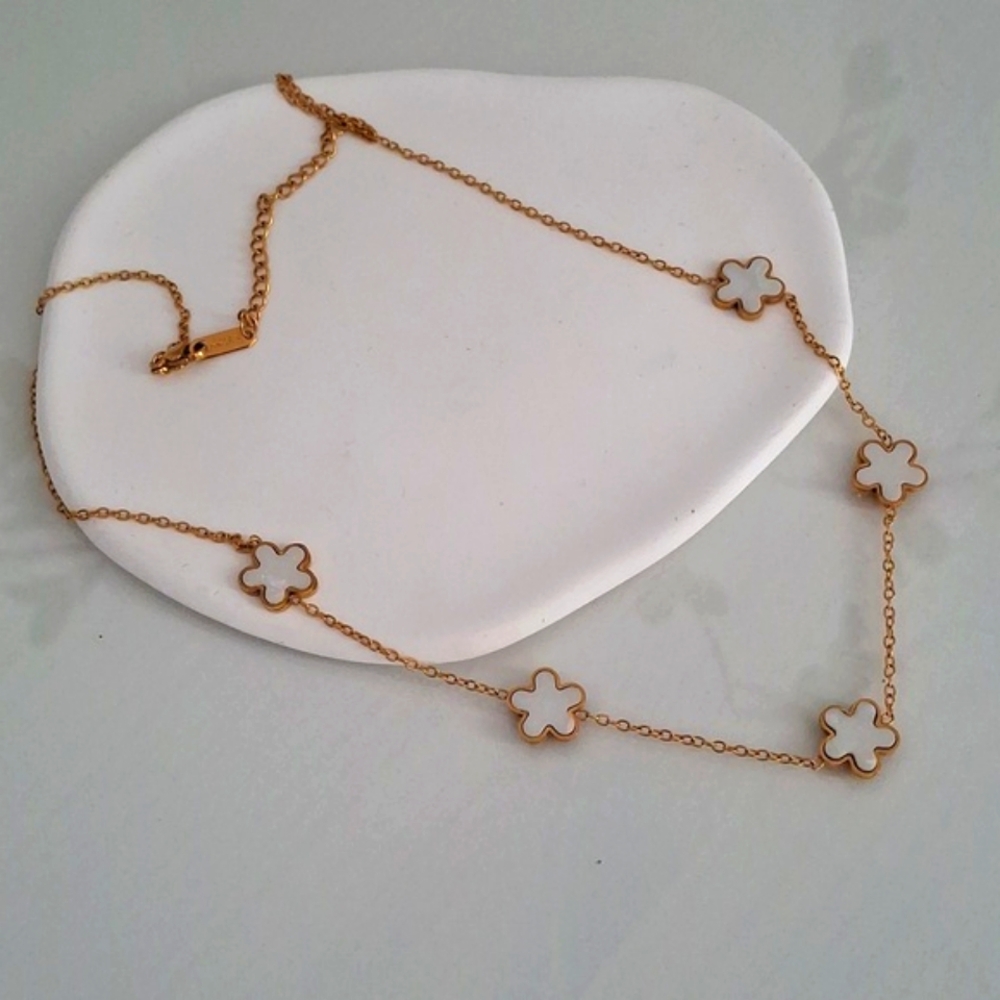 Stainless Steel Floral Necklace